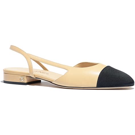 chanel beige and black slingbacks|chanel slingback size 34.